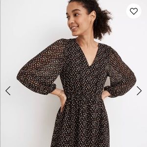 Madewell NWT Resourced georgette button front mini dress in adorable ditsy